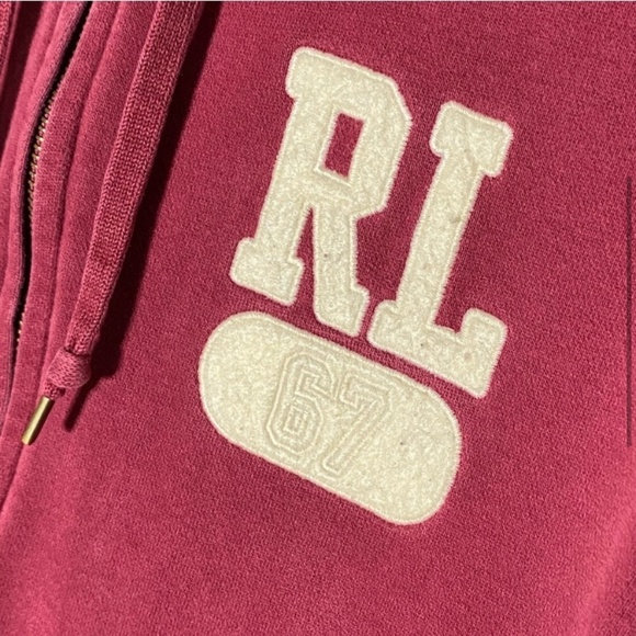 Vintage Y2K Polo Jeans Company Red Zip Hoodie XL - Picture 5 of 11